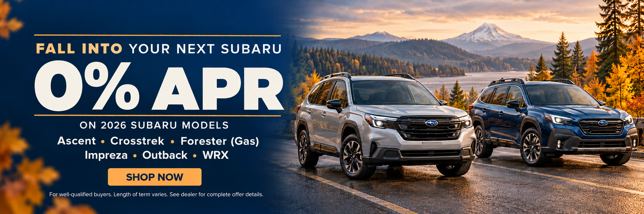 0% APR Specials on most New Subaru's at Royal Moore