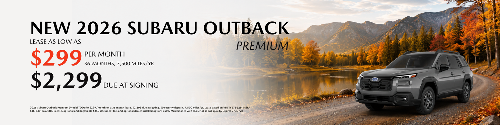 2026 Outback Premium Lease Special at Royal Moore